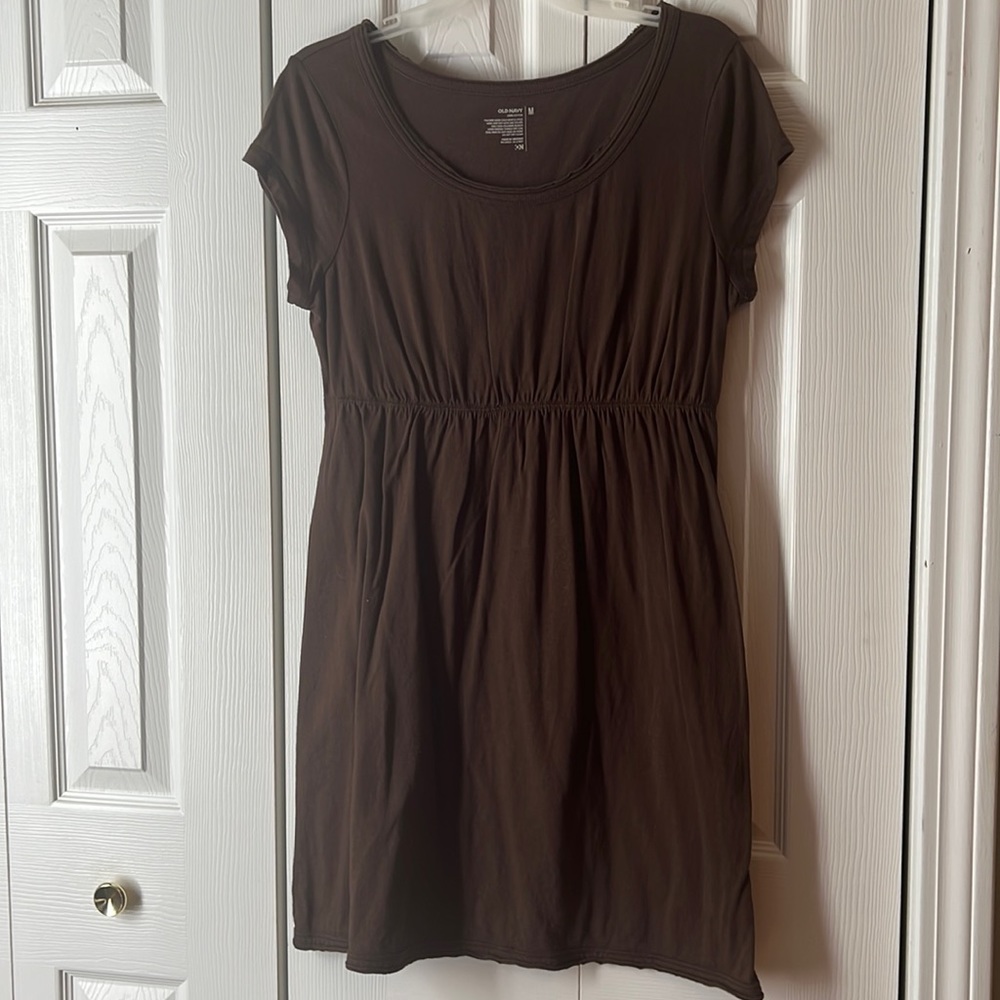Brown short sleeve dress